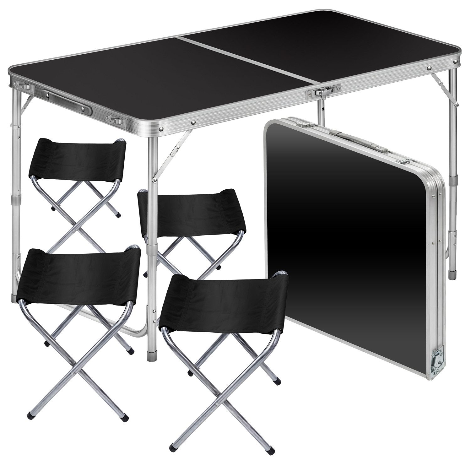 Goods+Gadgets Klapptisch Klapptisch-Set mit 4 Stühlen –Klappbarer Campingti günstig online kaufen