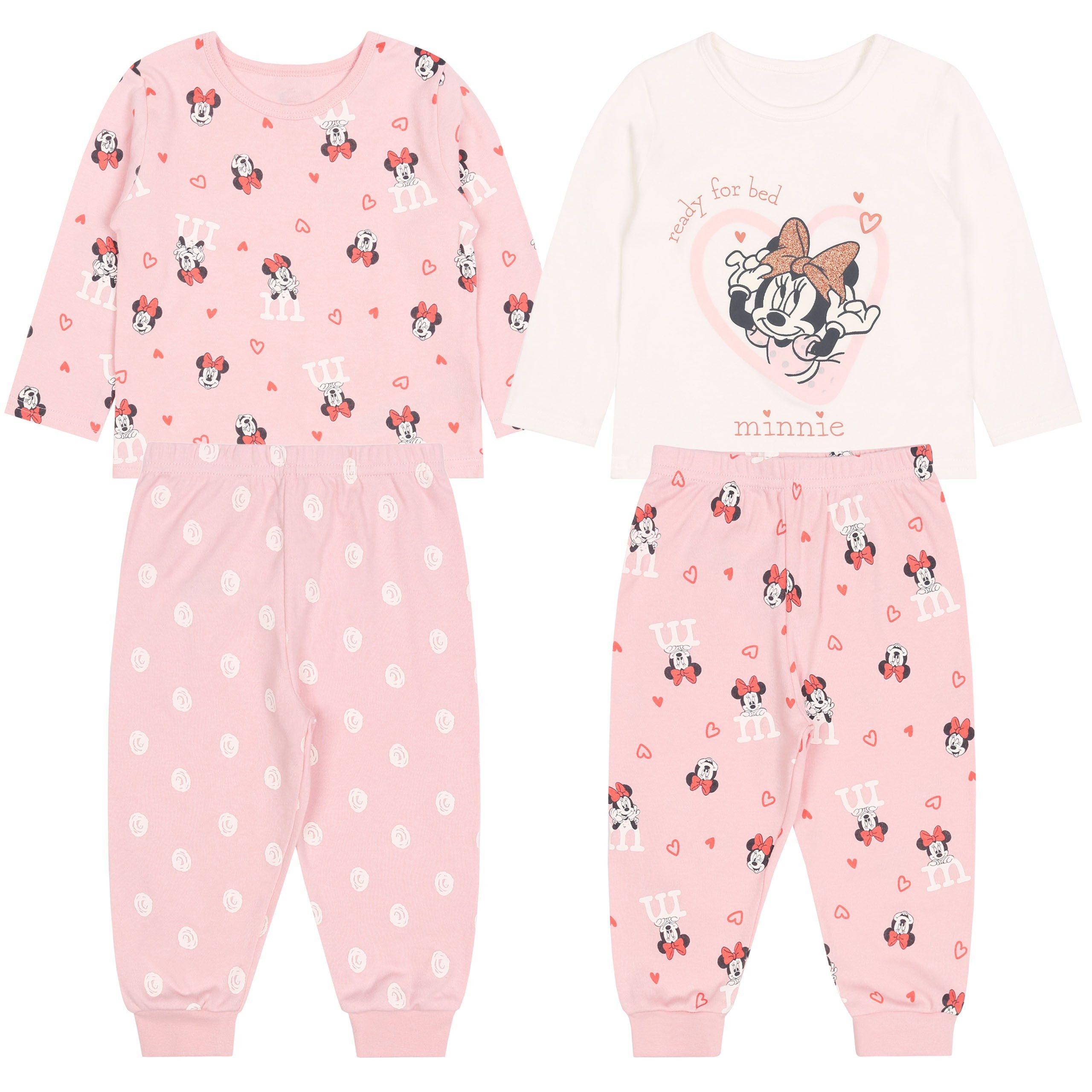 Schlafanzug 2x zweiteiliges Pyjama/Schlafanzug Minnie Maus DISNEY 0-3 Monate