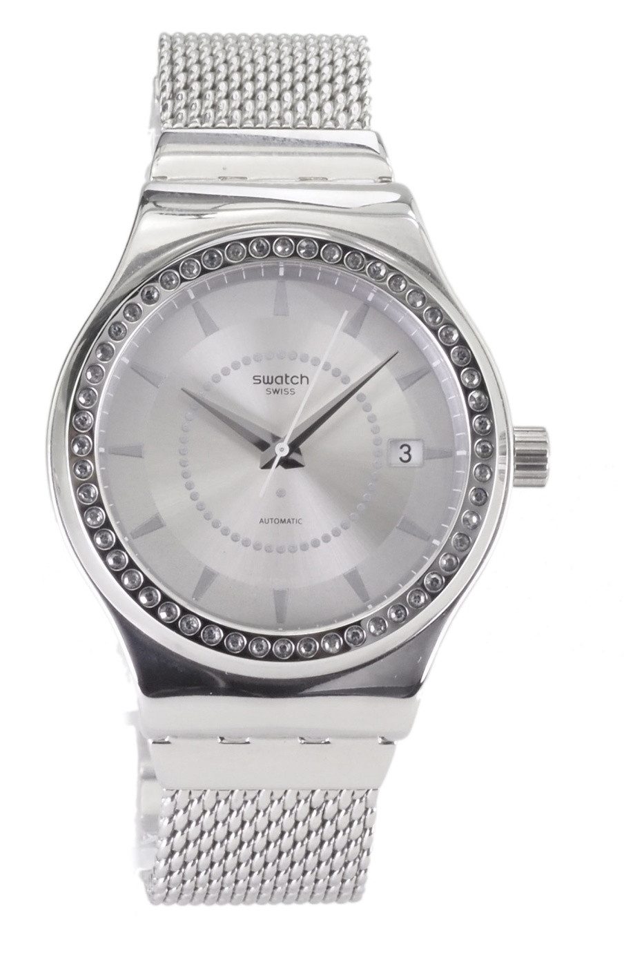 Swatch Automatikuhr Swatch Damen Automatik Uhr YIS406GB SHELVING SYSTEM X102, (Silber)
