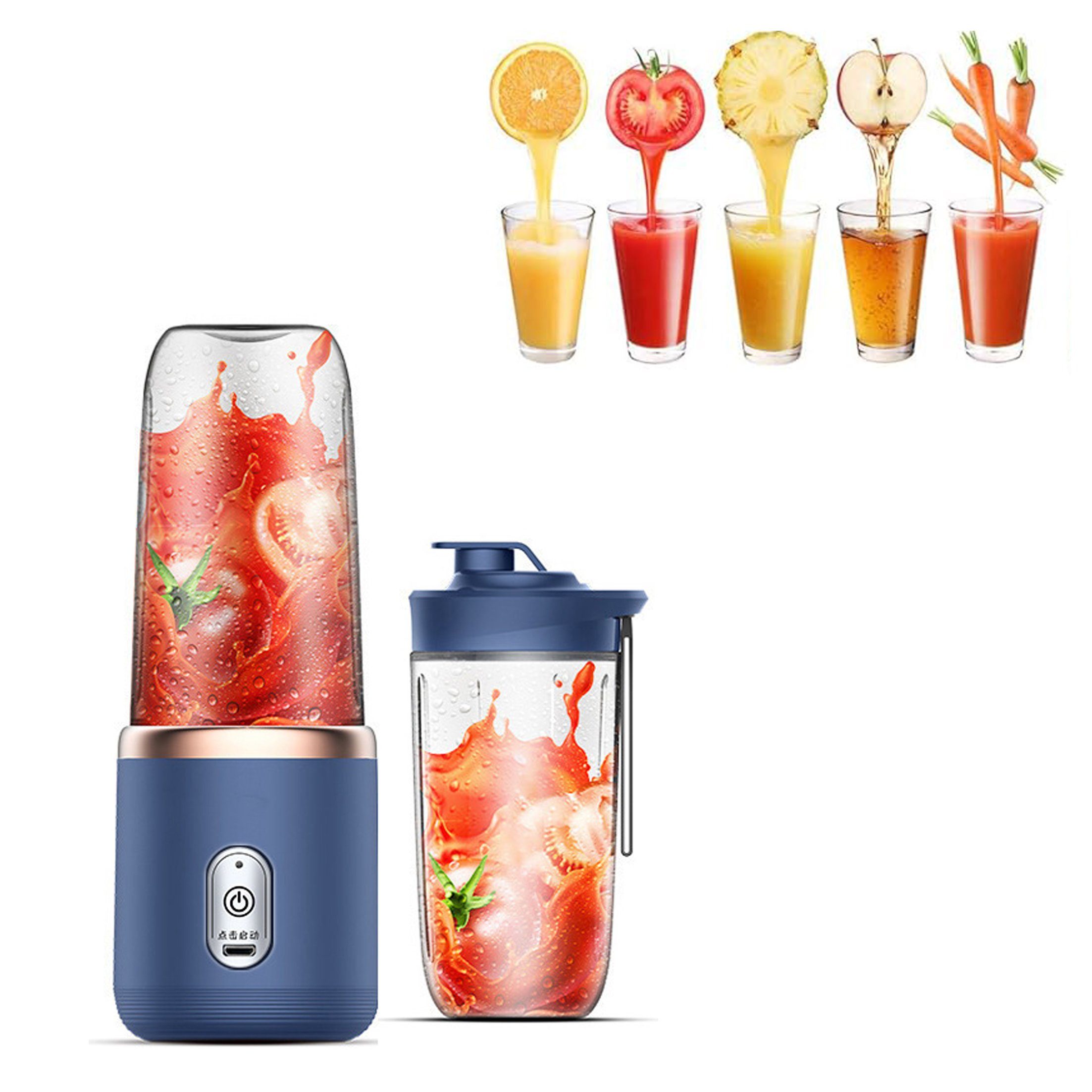 KÜLER Entsafter Entsafter,Tragbarer Mixer,Kleine Safttasse,USB Smoothie Blender