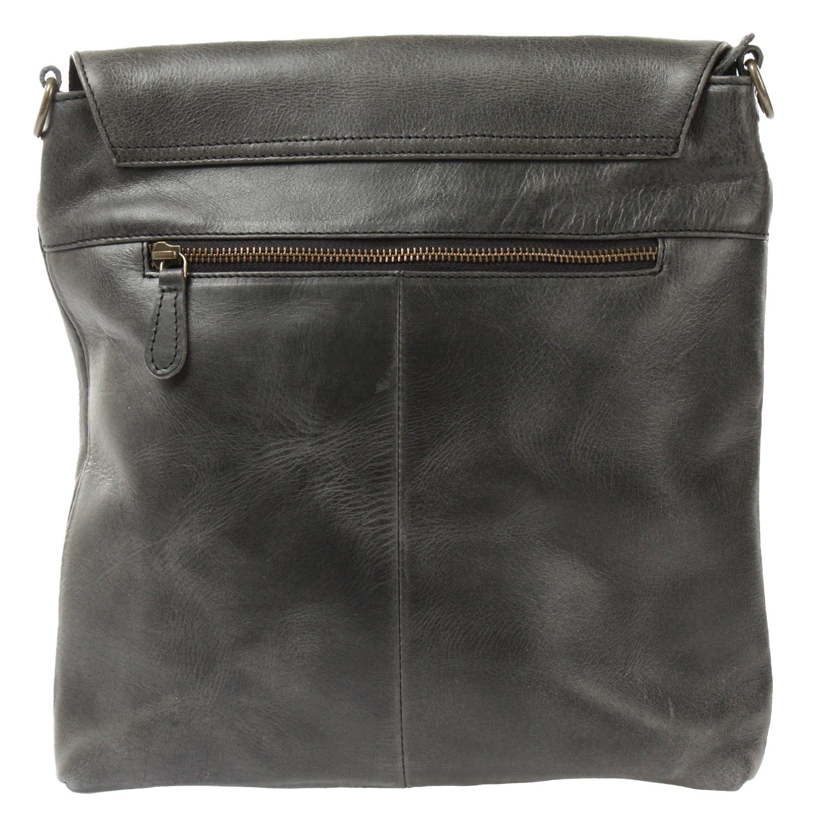 LECONI Umhängetasche Ledertasche Damen Handtasche Schultertasche Echt Leder LE3073, Auffälliger Überschlag - Fächer innen & außen - 29x29x6 cm – Bild 4 von 5