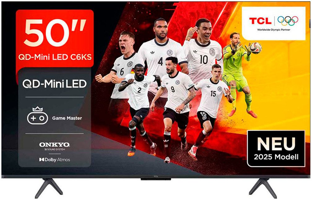 TCL 50C61KSX2 Mini-LED-Fernseher (126 cm/50 Zoll, 4K Ultra HD, Google TV, Smart-TV, 4K HDR, AiPQ, Game Master, Smart TV, Apple TV, Multi-HDR, Dolby Vision)