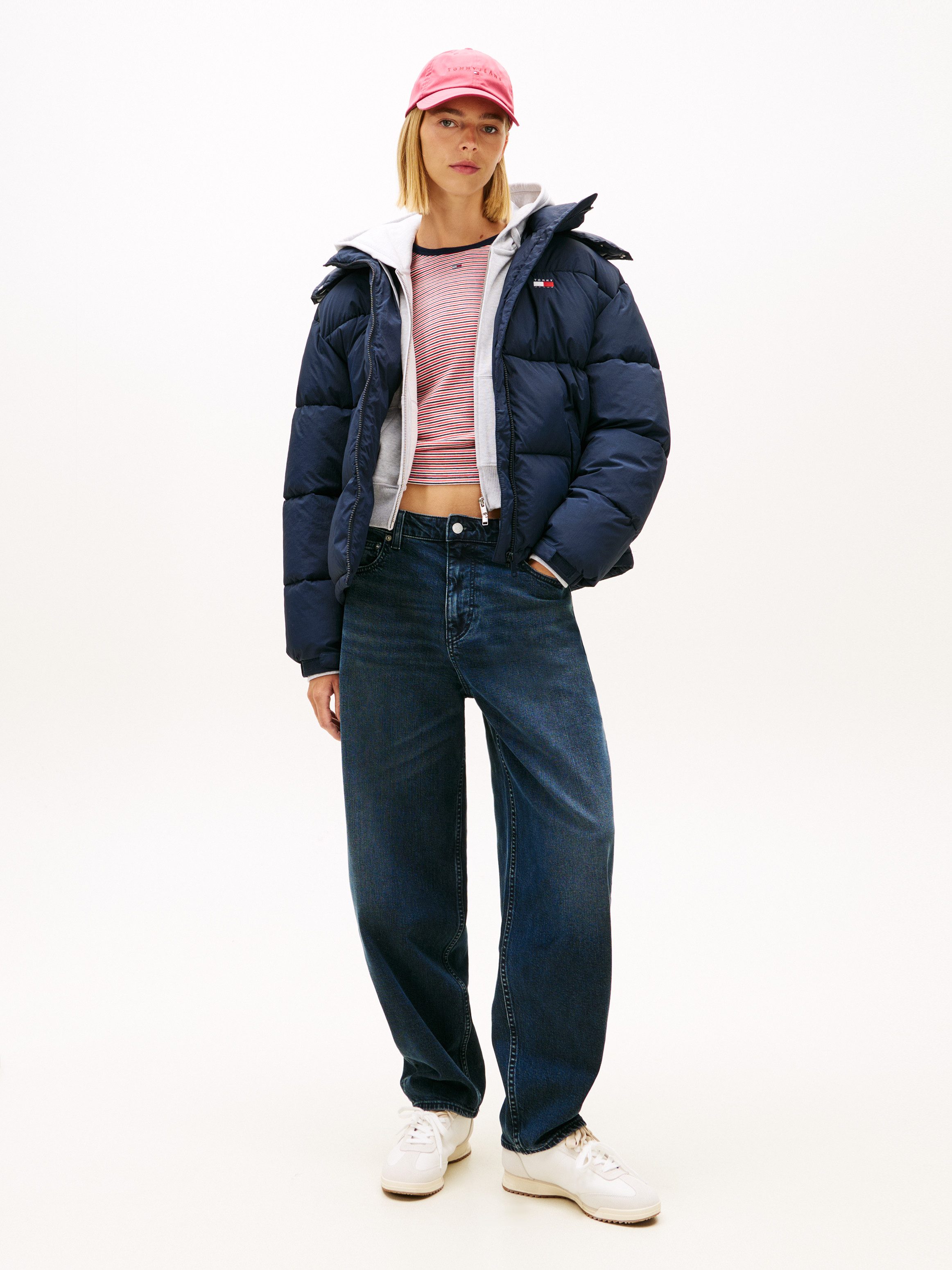 Tommy Jeans Steppjacke TJW OVS HOODED FLAG PUFFER EXT