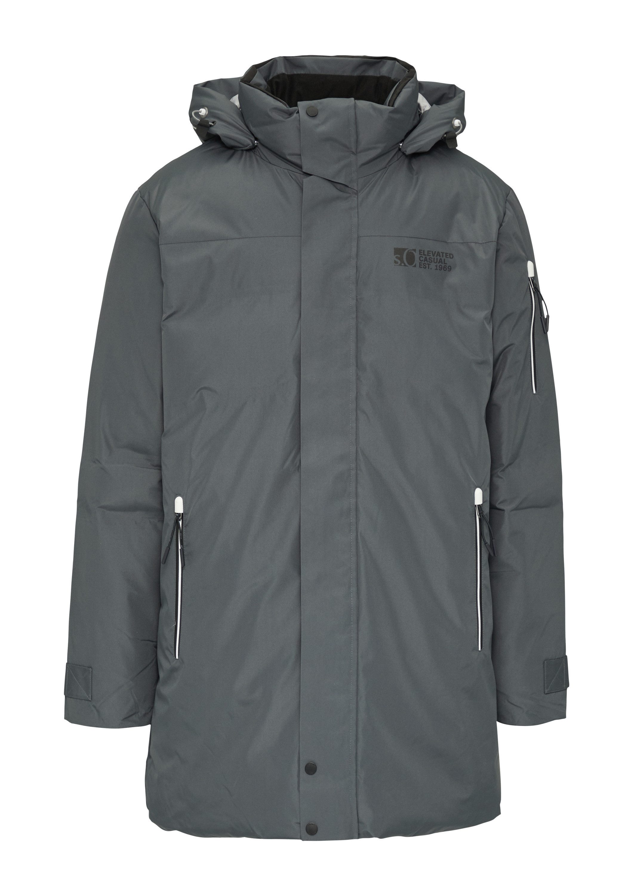 s.Oliver Parka Outdoor-Jacke Wasserabweisender wattierter Parka mit Kontrast-Details