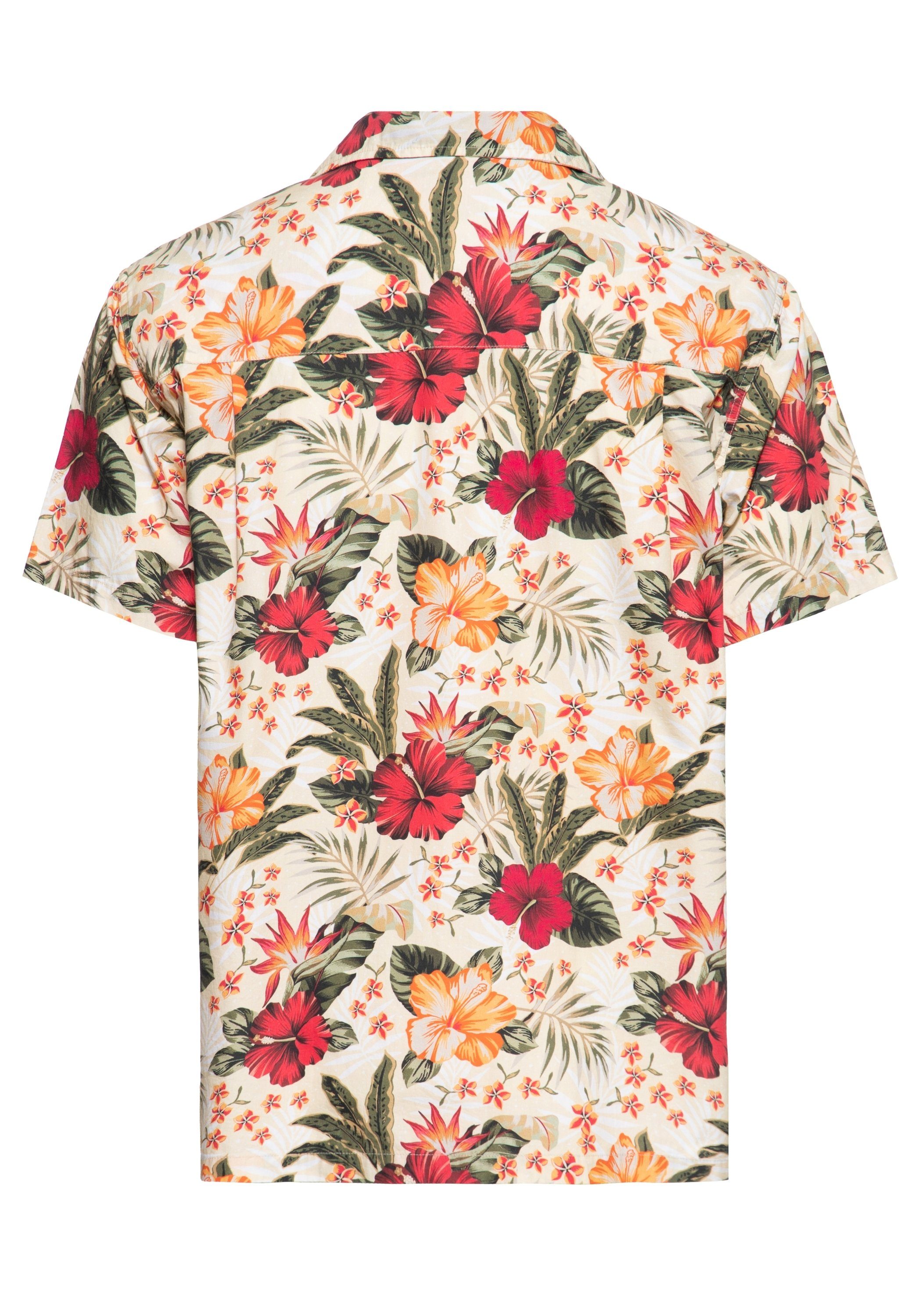 KingKerosin Kurzarmhemd mit Tropical Hawaiian Style günstig online kaufen