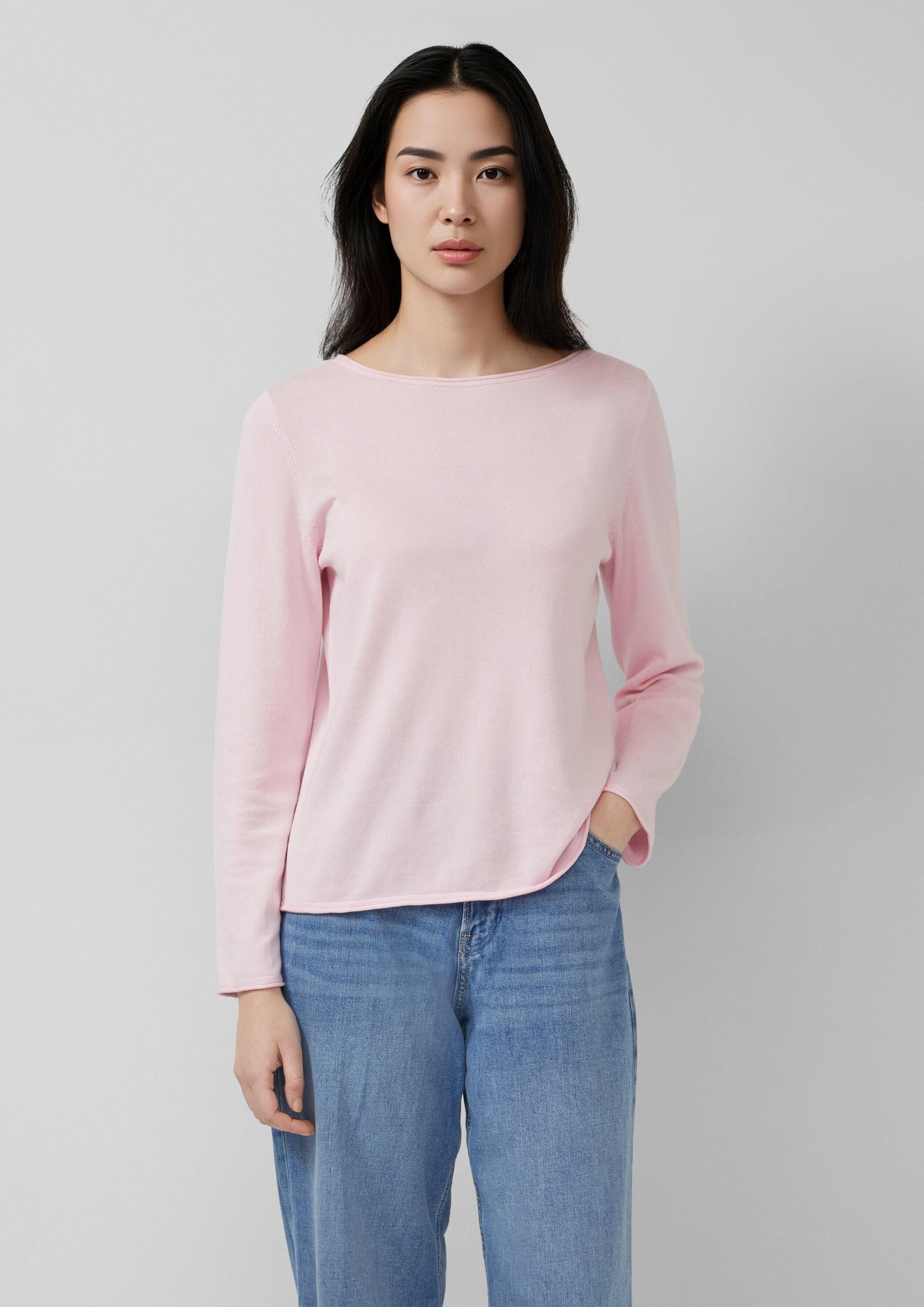 s.Oliver Longpullover Strickpullover Feinstrickpullover mit Rollkanten günstig online kaufen