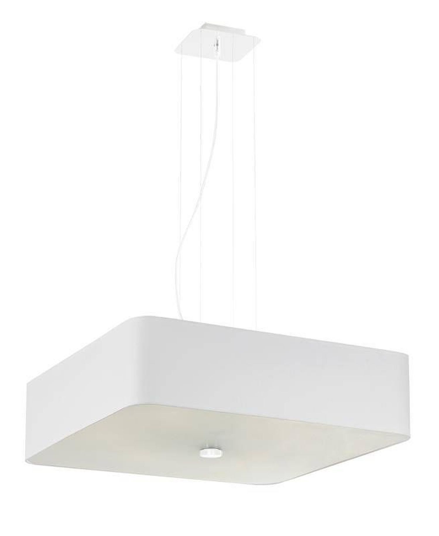 Licht-Erlebnisse Pendelleuchte NESSA, ohne Leuchtmittel, Stoff Metall E27 H: max. 105 cm Weiß 5-flammig quadratisch Modern