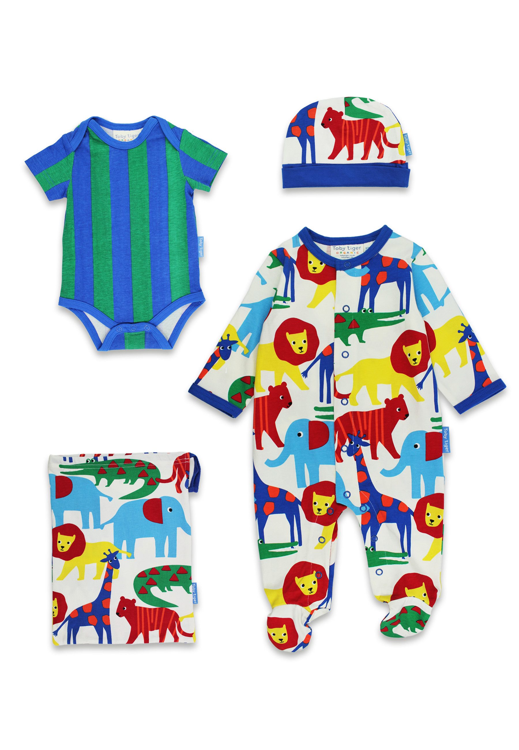 Toby Tiger Strampler Geschenkset mit Safari Print