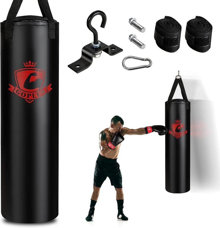 KOMFOTTEU Boxsack mit Boxhandschuhen, Karate & Boxen, PVC