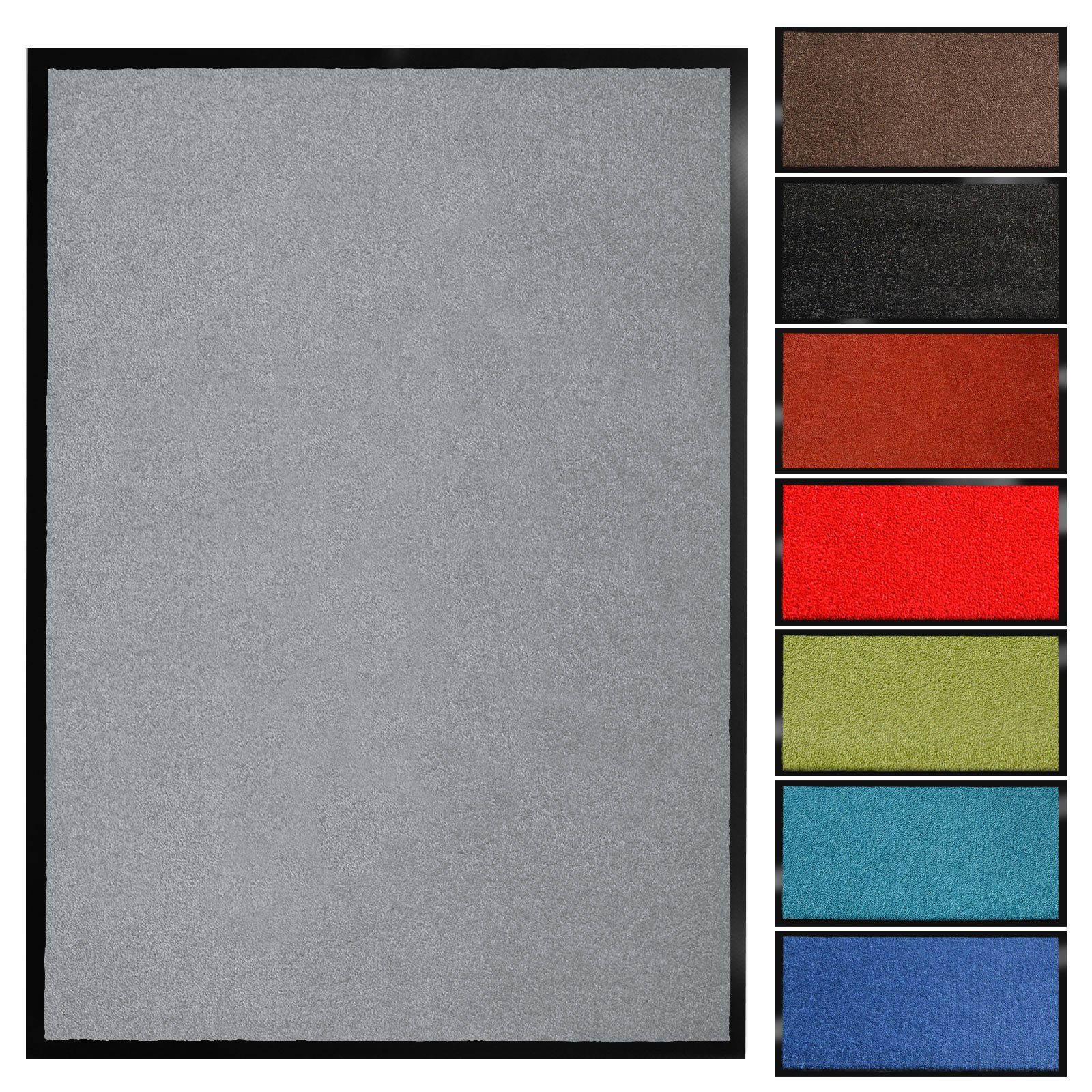 Fußmatte Sauberlaufmatte Farben viele Karat, Größen, waschbar, 7 mm, Fußbodenheizung Dublin, Silbergrau Höhe: & rechteckig, geeignet für
