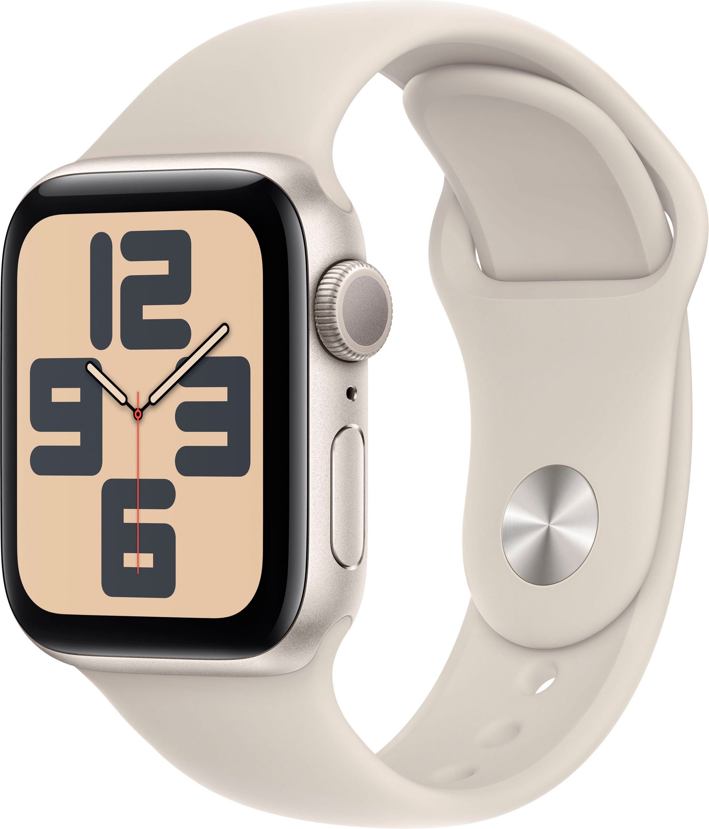 Apple Watch SE GPS 40 mm Aluminium M/L Smartwatch (4 cm/1,57 Zoll, Watch OS 10), Sport Band Polarstern | Polarstern | Apple Watch
