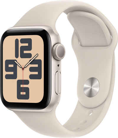 Apple Watch SE GPS 40 mm Aluminium M/L Smartwatch (4 cm/1,57 Zoll, Watch OS 10), Sport Band