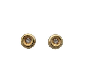 NICEANDnoble Paar Ohrstecker 585er Gelbgold Ohrstecker mit Diamant 0,04 ct