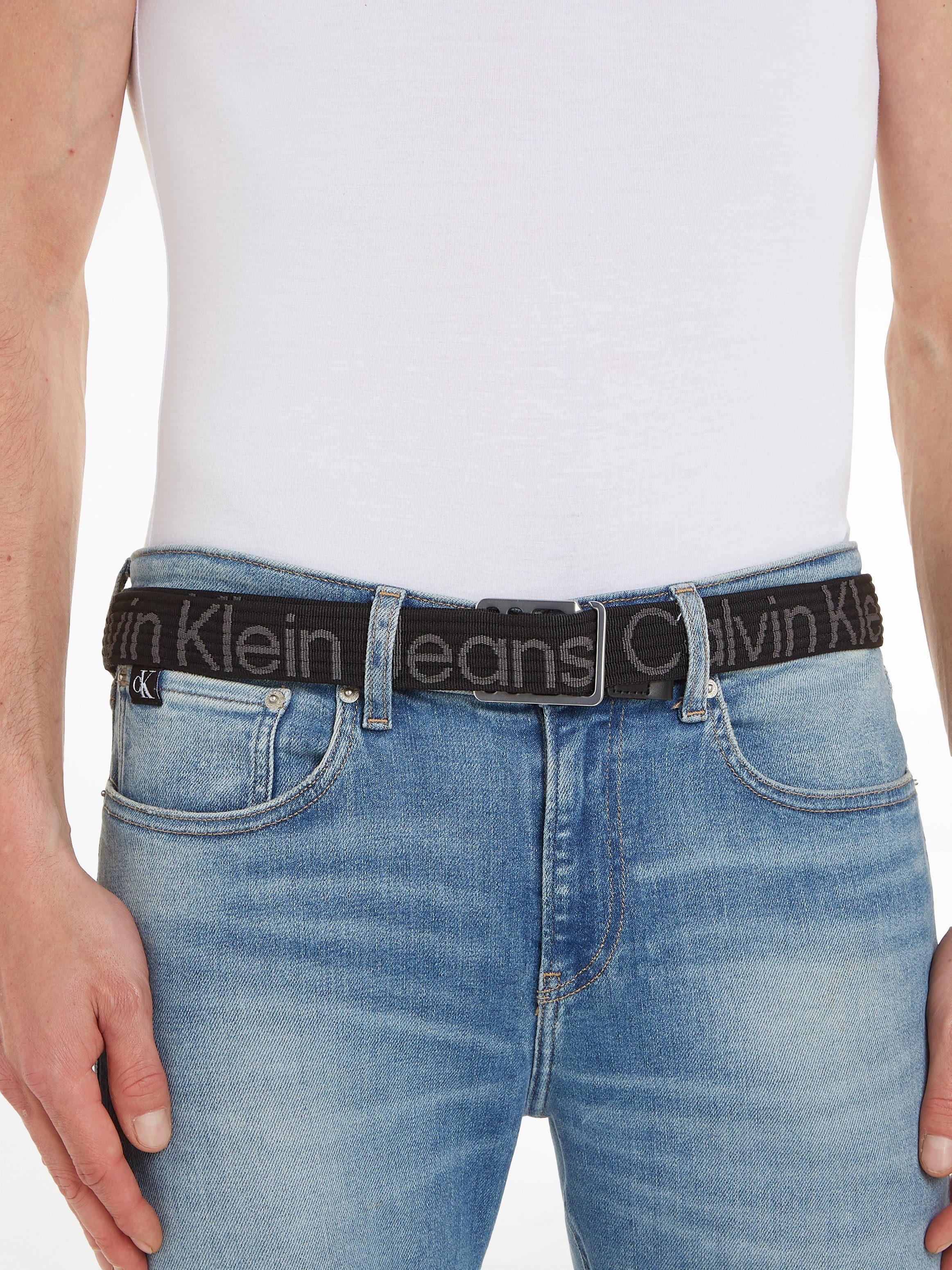 Calvin Jeans WEB BELT Synthetikgürtel Klein 35MM SLIDER LTHR LOGO