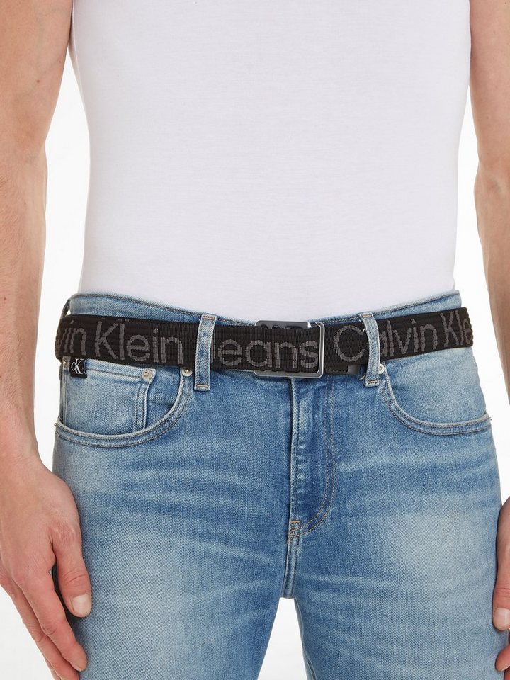 Calvin Klein Jeans Synthetikgürtel SLIDER LOGO WEB LTHR BELT 35MM