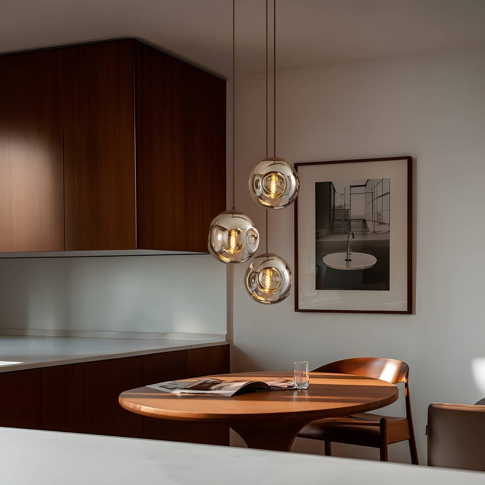 Lindby Hängeleuchte Valentina, Glas Alu IP20, 3 x 15 W LED