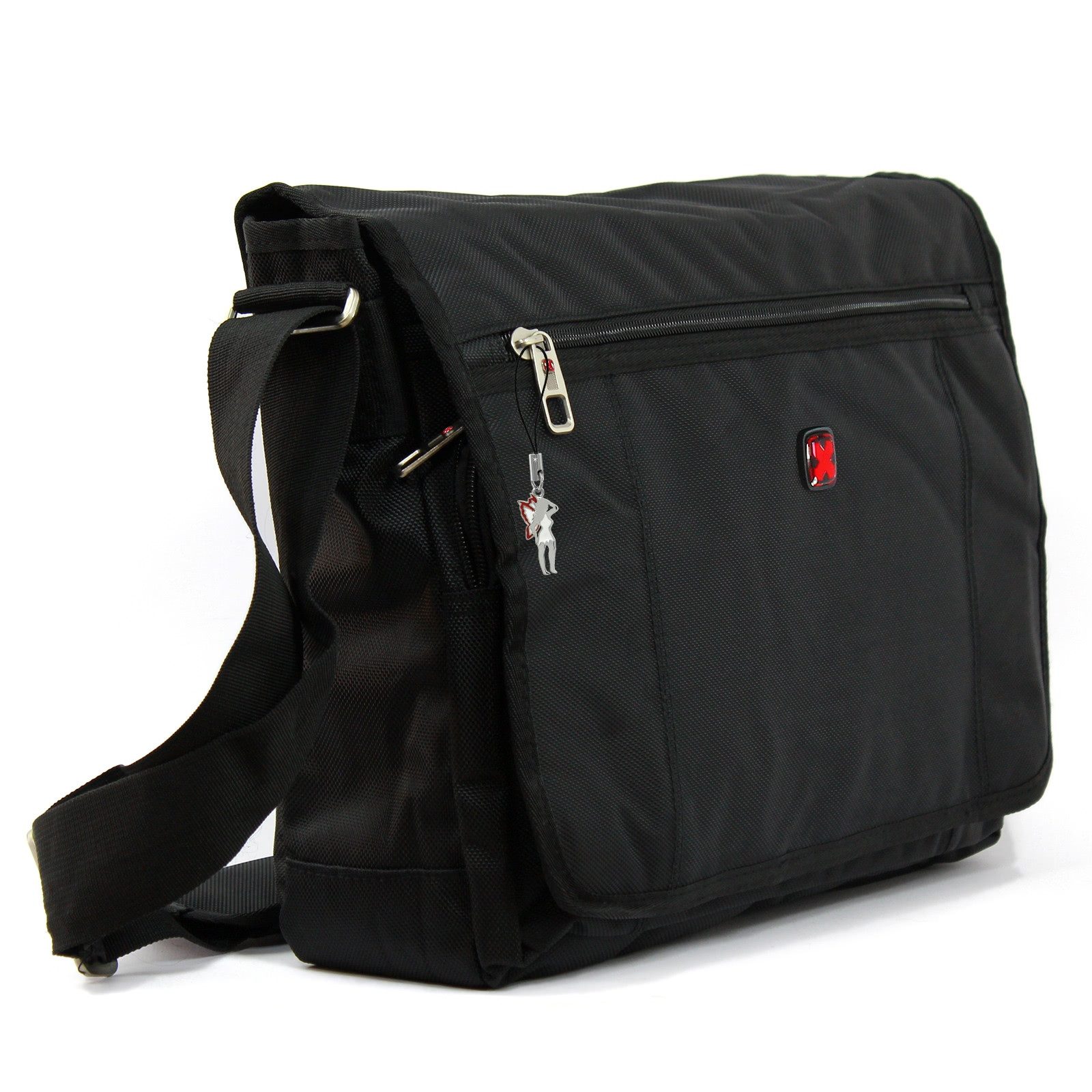 Travel N Meet Messenger Bag Travel N Meet Umhängetasche schwarz (Messenger Bag), Herren Messenger Bag, Notebooktasche Polyester, schwarz ca. 41cm