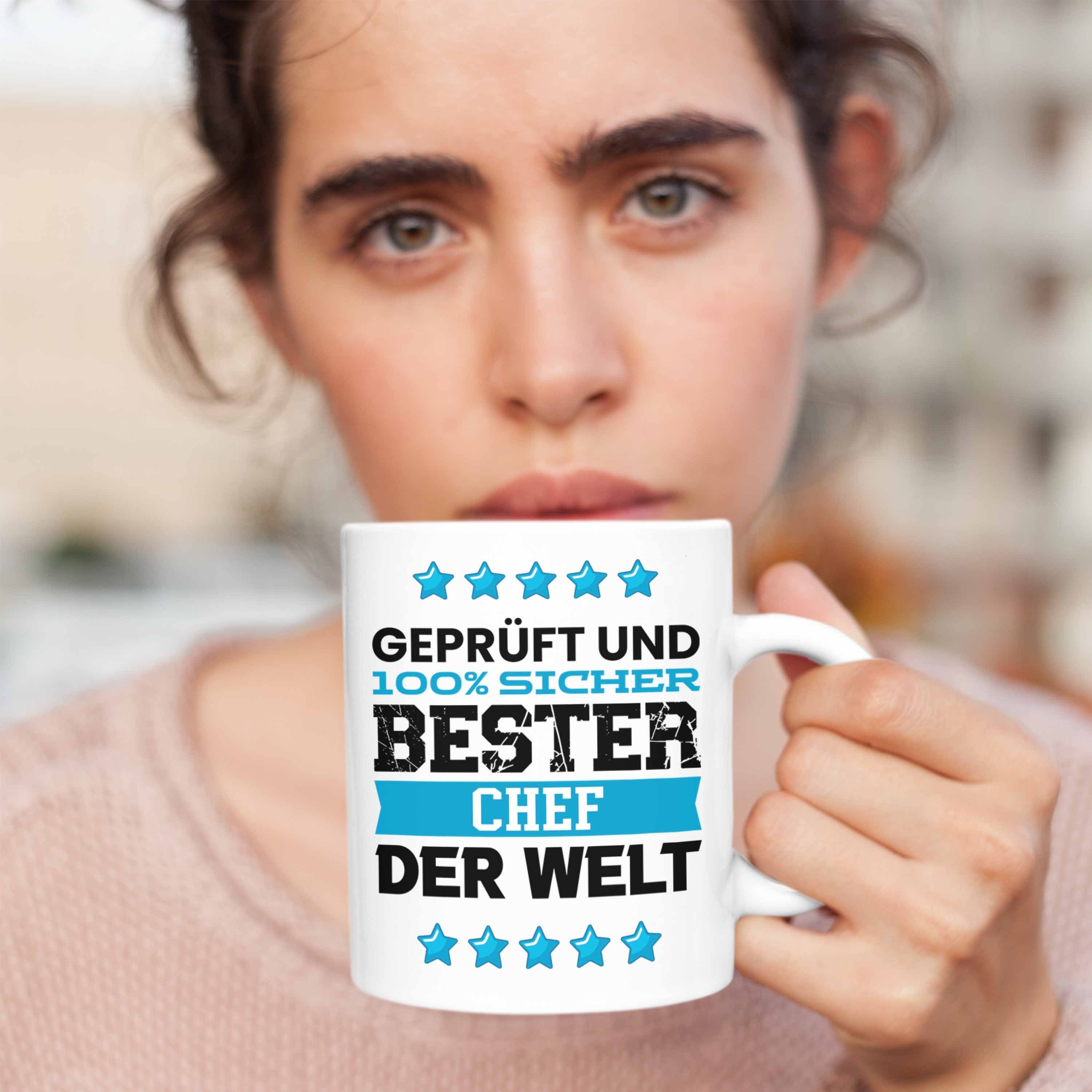 Trendation Bester Tasse Welt für Geburtstag Chef Chef - Geschenk Trendation Tasse Weiss Der