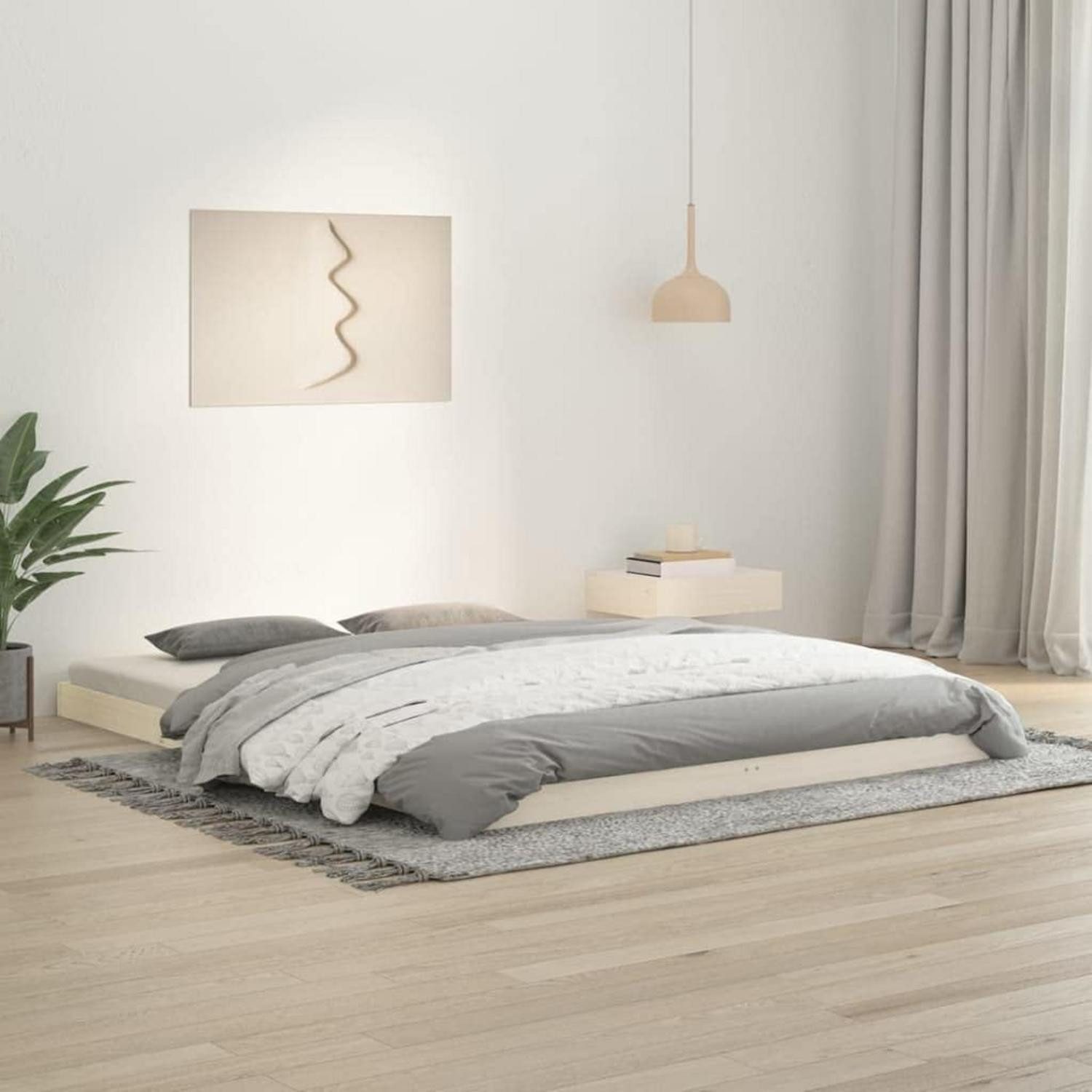 LuxusKollektion Massivholzbett Bett 140x200 Massivholz Weiß