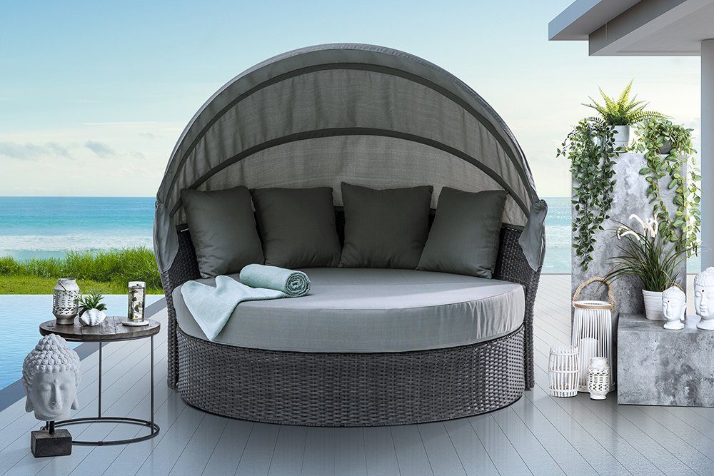 riess-ambiente Loungebett PLAYA LIVING 165cm anthrazit / grau, 2 Teile, Outdoor · Gartenmöbel · Sonneninsel · drehbarer Sitzfläche · Modern grau | anthrazit