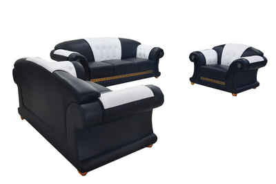 JVmoebel Sofa 3+2+1 Garnitur Leder Sofa Polster Couchen Sofas Luxus Sofort, 3 Teile, Made in Europa