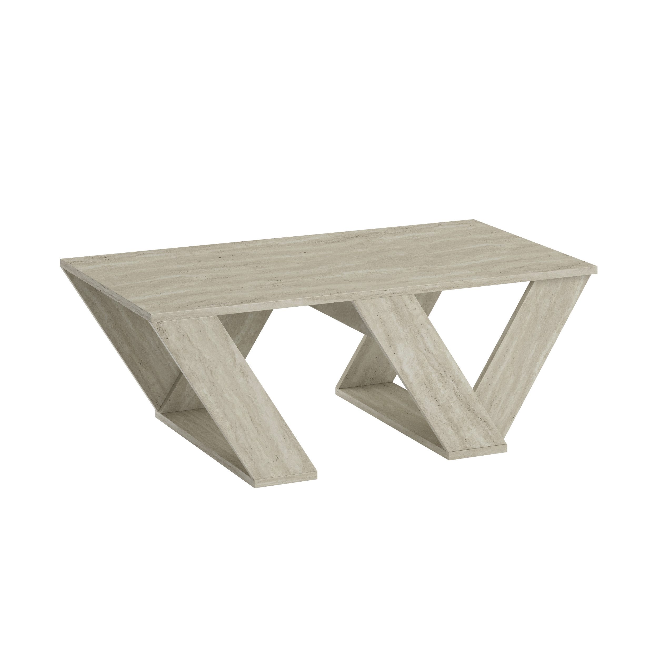 Decortie Couchtisch Pipra, Moderner Couchtisch, 110 x 60 x 40 cm