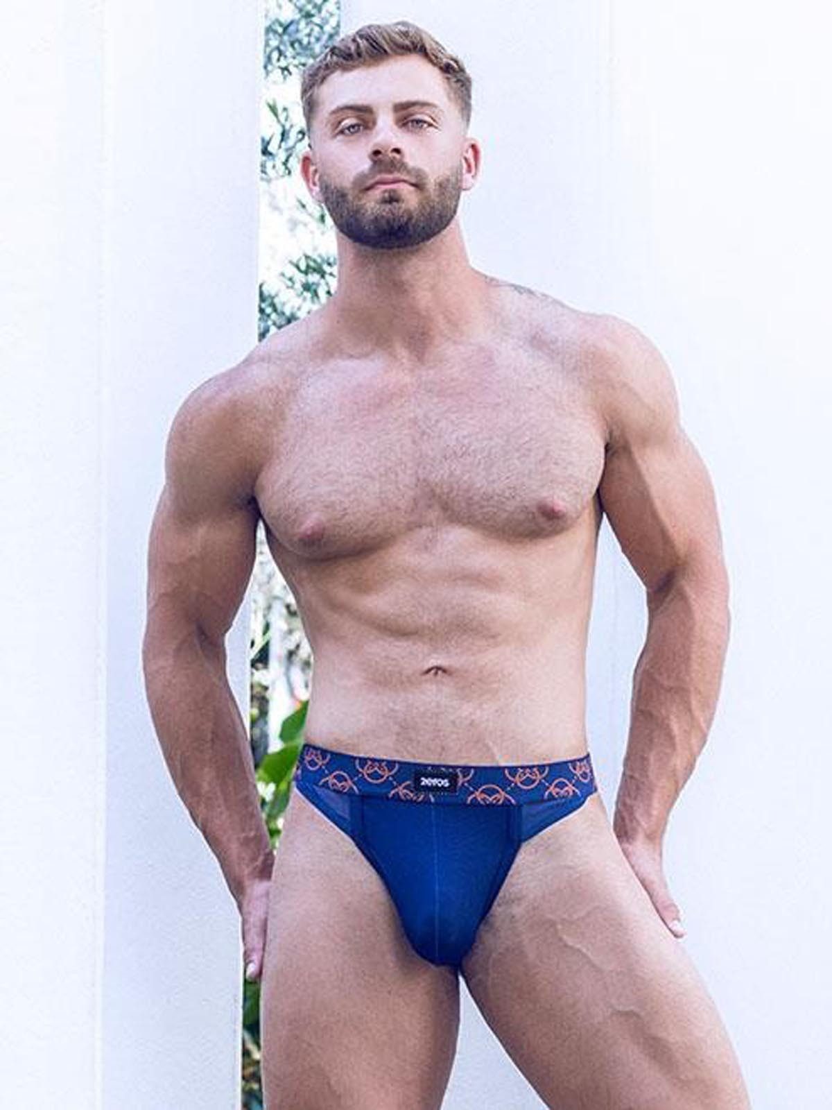 String 2Eros Himeros Thong Underwear Navy Blue