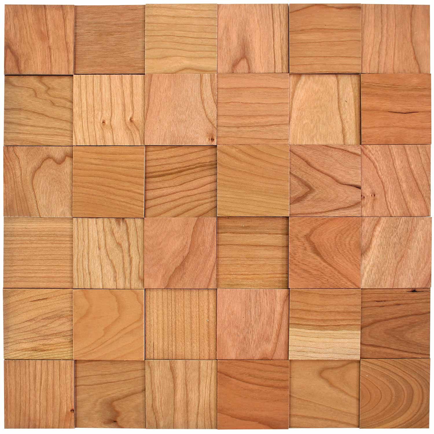 wodewa GmbH 3D Wandpaneel Vollholz - Serie 50 -, BxL: 5x5 cm, 0,00 qm, (Matte, 36-tlg., 0,09 m) 3D-Optik, Selbstklebend