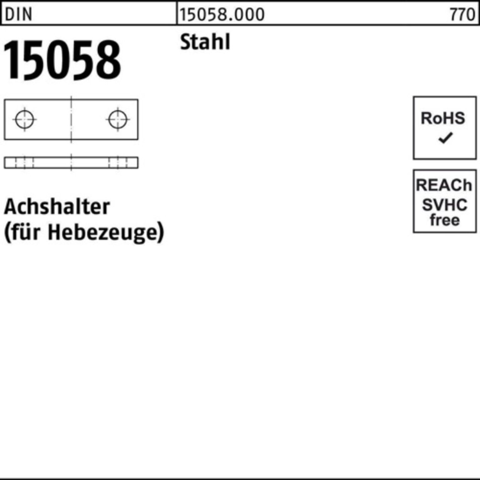 Halter 100er Pack Achshalter DIN 15058 40x 10 Stahl 25 Stück DIN 15058 Stahl, Reyher