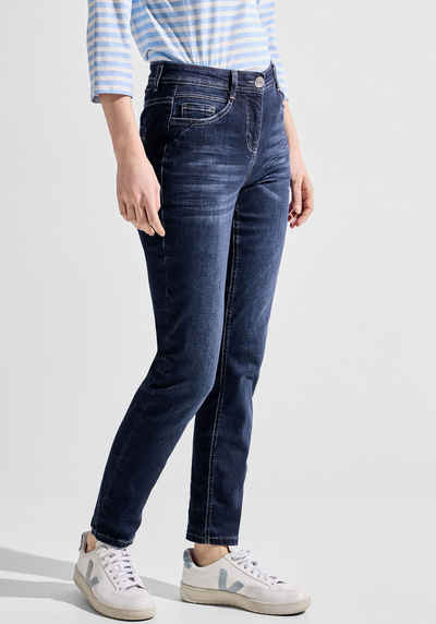 Cecil Slim-fit-Jeans in mittelblauer Waschung