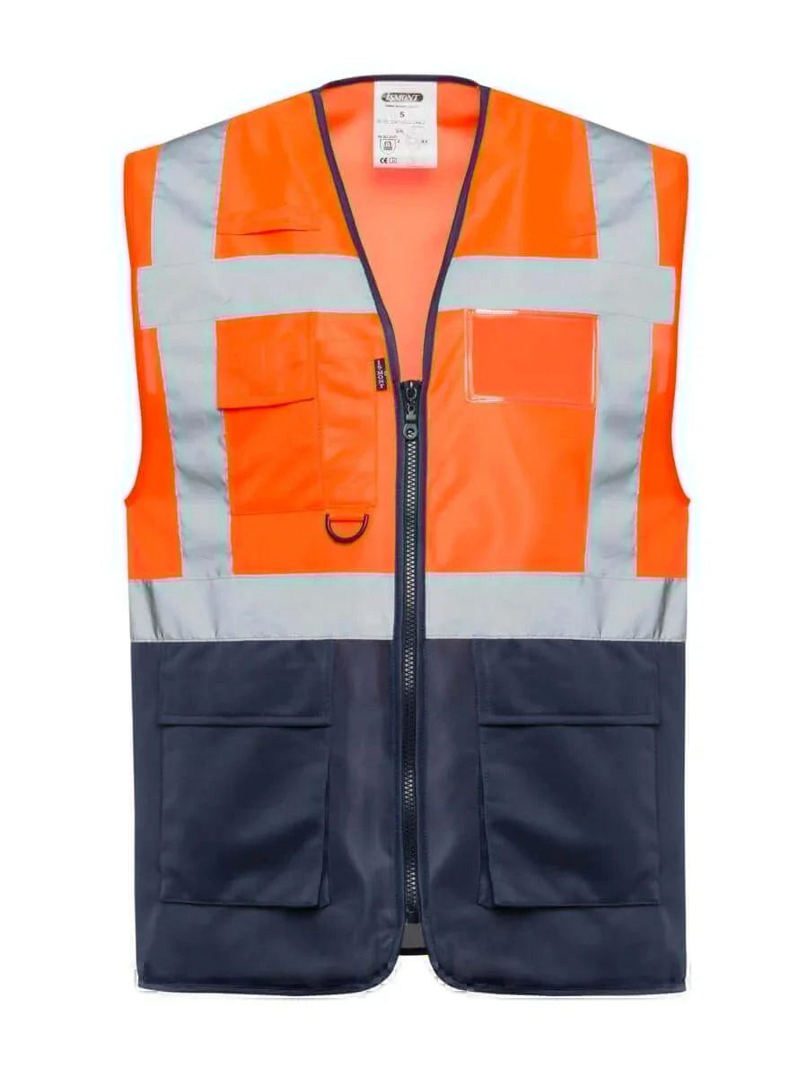 Warnweste Managerweste Warnschutz Orange/Marine – ISMONT ISM 5804