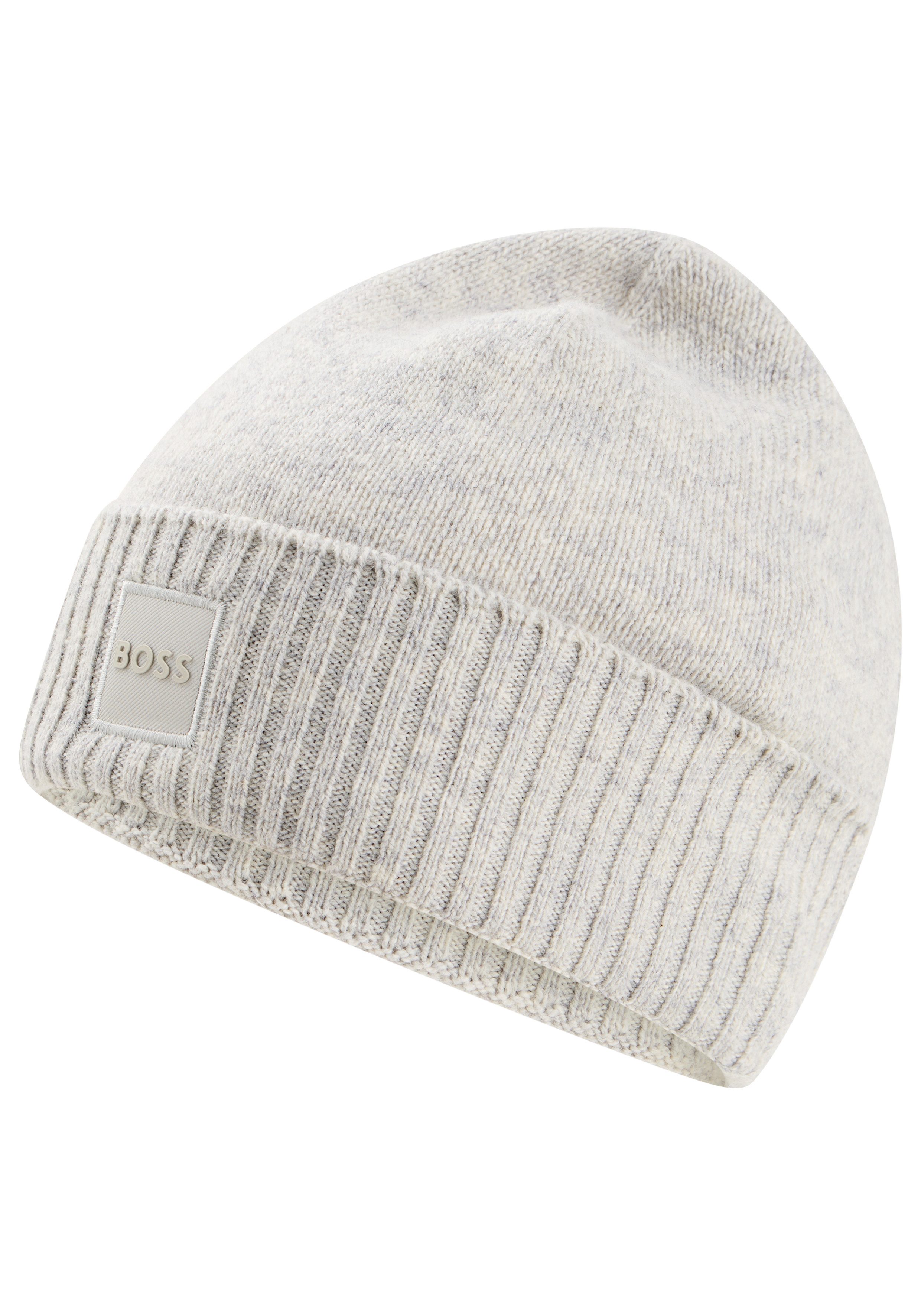 BOSS ORANGE Beanie Akaio_R_Hat Ton in Ton Logo-Badge, unisex