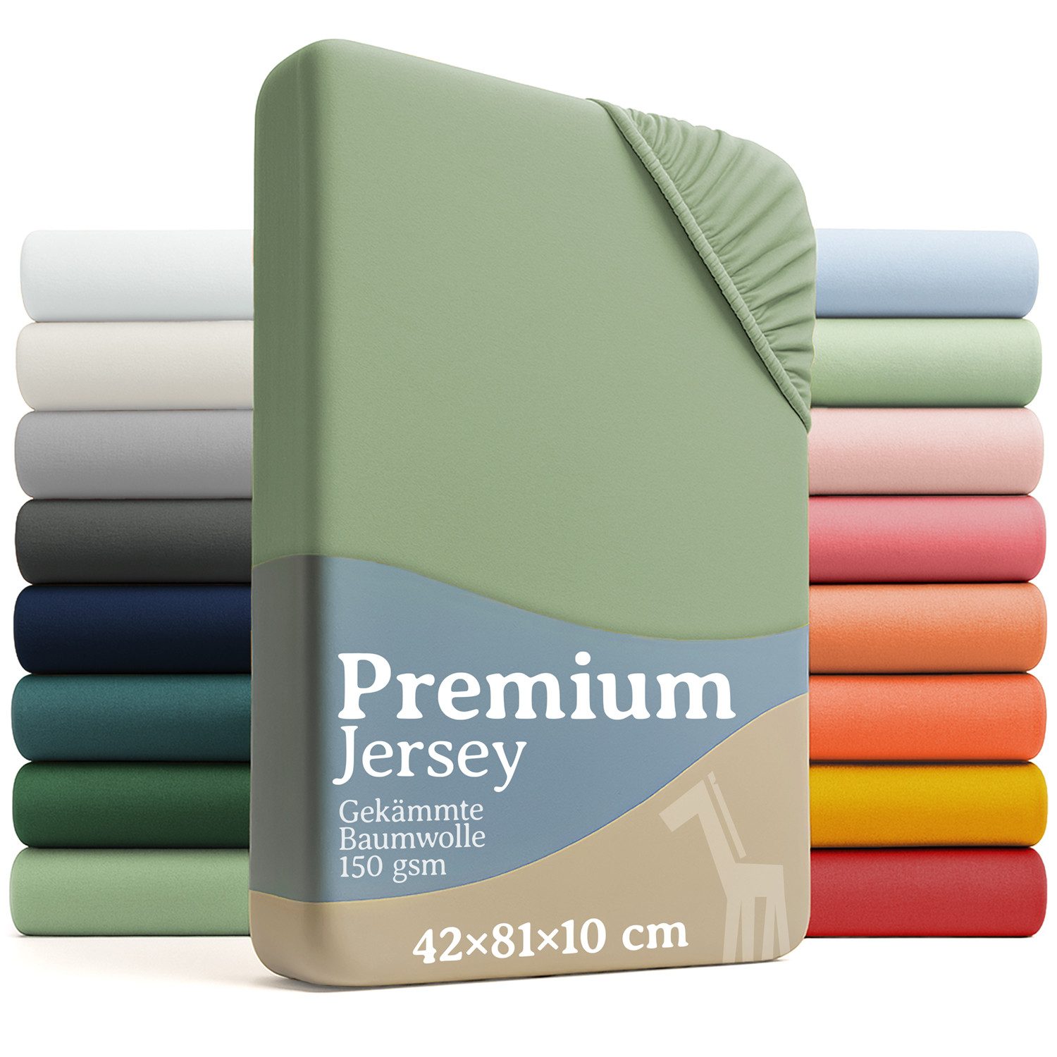 Laleni Spannbettlaken Premium für Beistellbett - Atmungsaktives Spannbetttuch, Gummizug: rundum, (2 Stück), 100% Baumwolle (150 g/m)