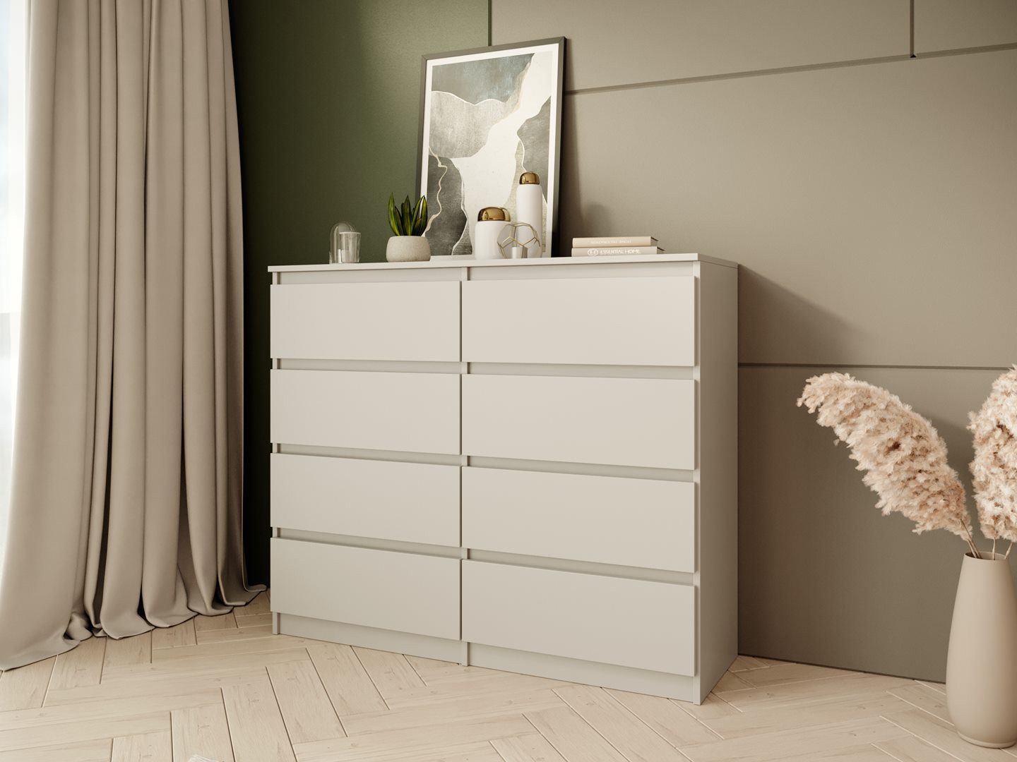 Beautysofa Kommode mit acht Schubladen LOOK, Modernes Design, Zeitloser Stil