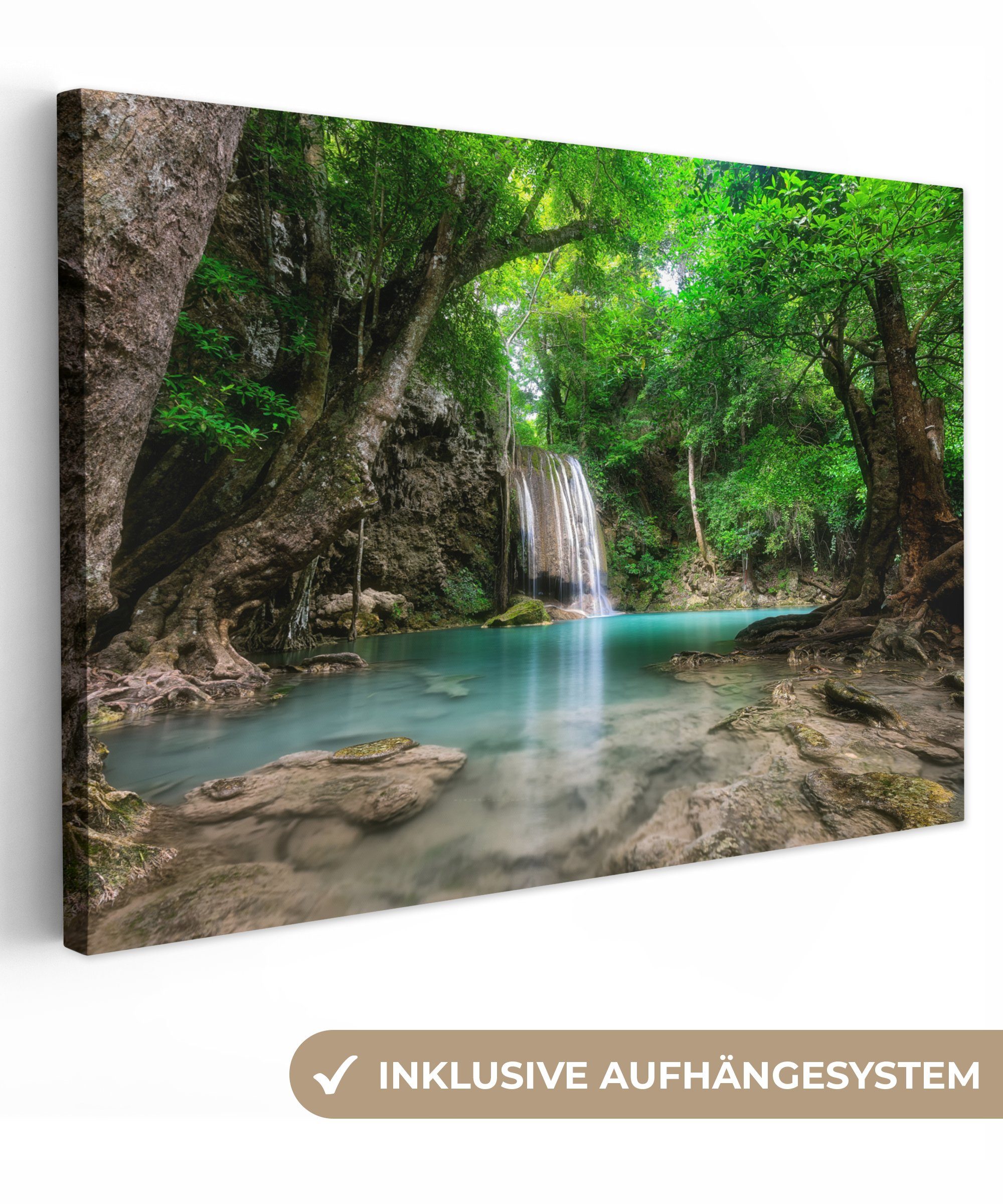 OneMillionCanvasses® Leinwandbild Dschungel - Wasserfall - günstig online kaufen