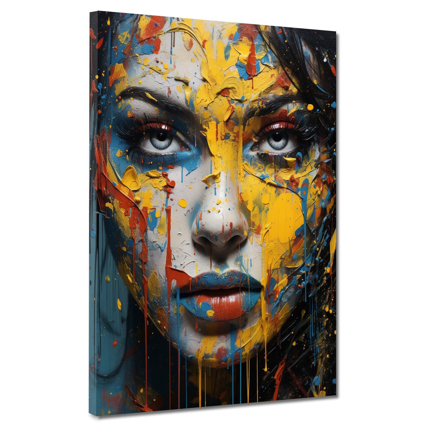 Artedinoi Leinwandbild Frau abstrakt Face Pop Art Leinwandbild Wandbild Kunstdruck XL Wanddek