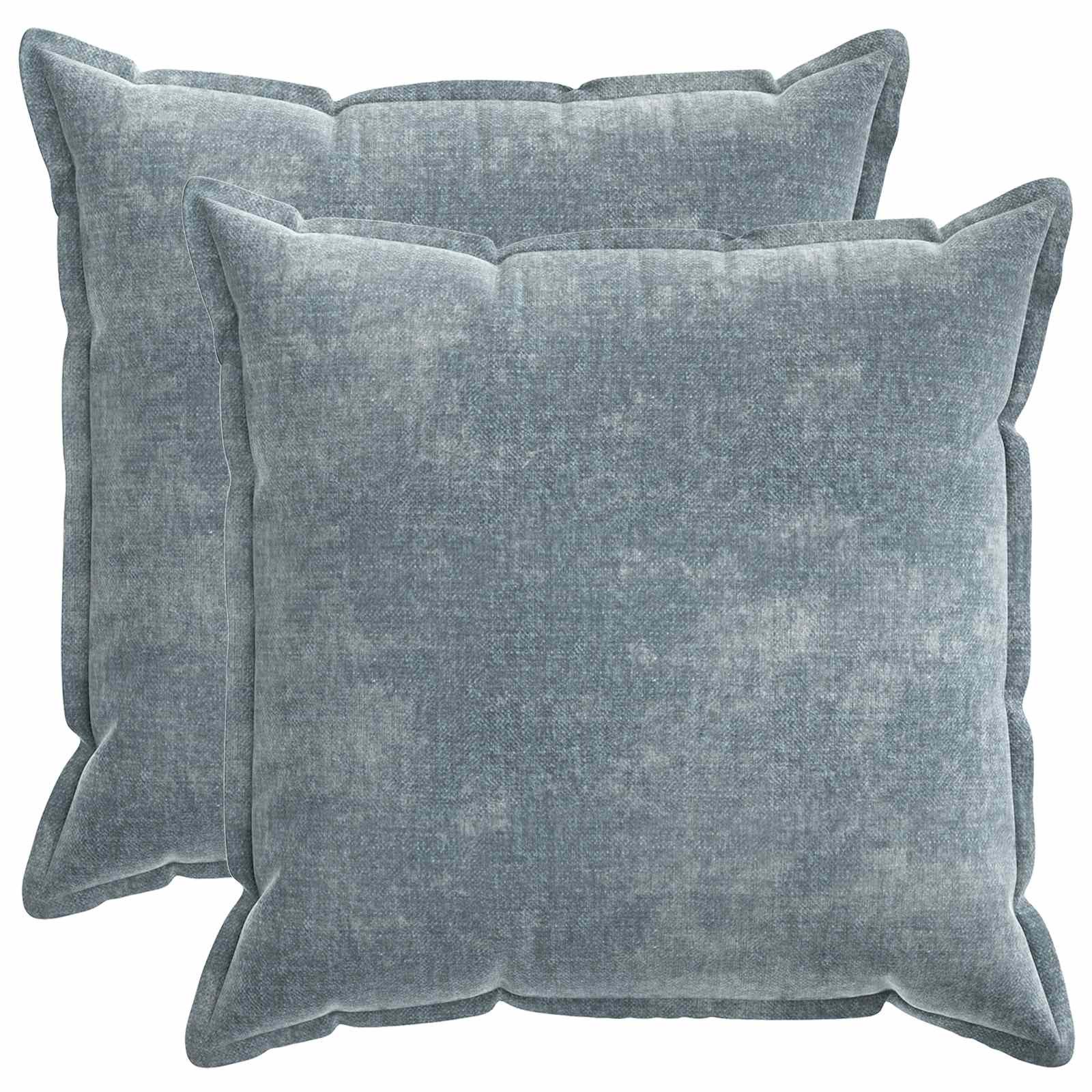 vidaXL Kissenbezug Kissenbezug 2 Stk. HOUTEN Himmelblau 80 x 80 cm Chenille-Stoff, (2 Stück)