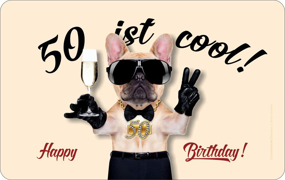 Frühstücksbrett Birthday / Geburtstag - Frühstücksbrettchen - 50 ist cool Frühstücksbr