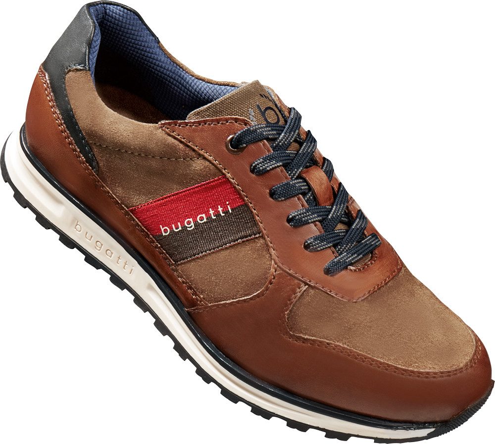 bugatti Sneaker aus weichem Nappa- und Veloursleder