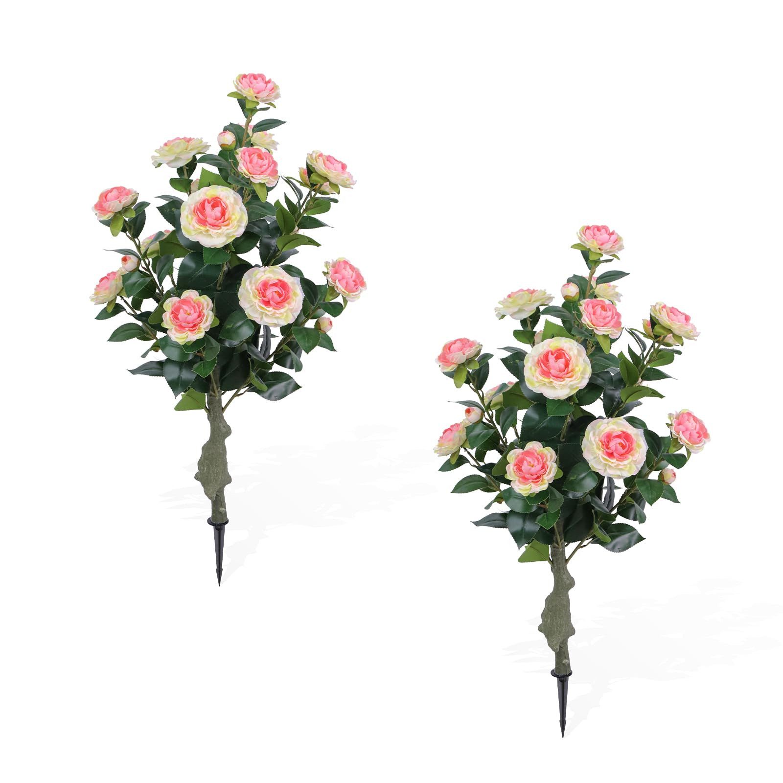 Kunstbaum 2er Set Künstliche Rosen Formschnittbäume, GarveeMore
