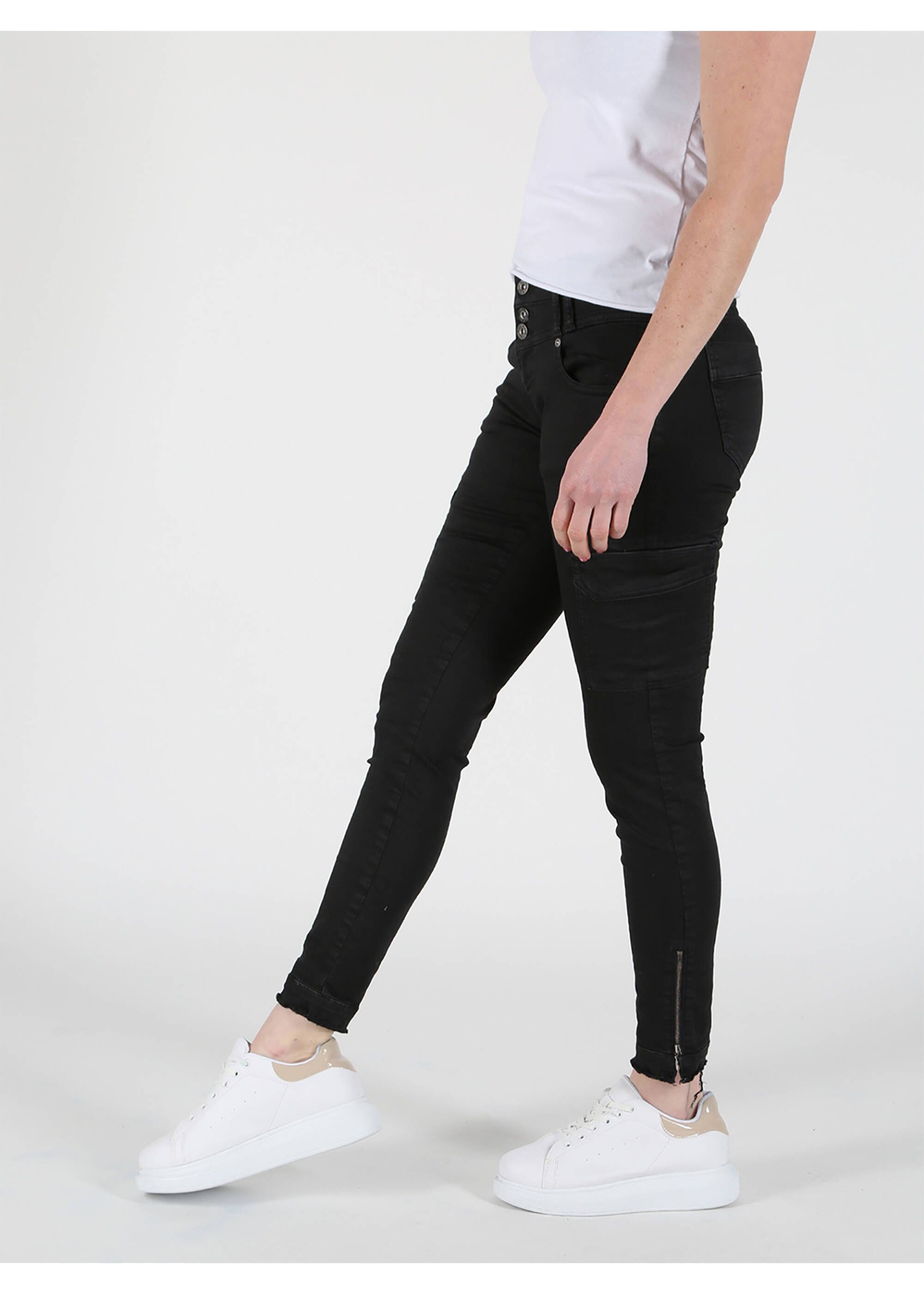 Miracle of Denim Stretch-Jeans MOD JEANS MEGAN CARGO black AU21-2060.11