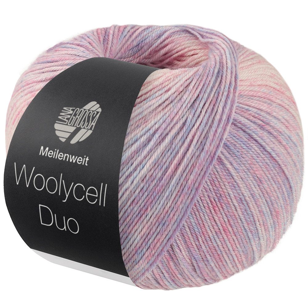 LANA GROSSA Meilenweit 100 WOOLYCELL DUO Häkelwolle, 400 m (4-fach Sockengarn ohne Polyamidanteil), 100 g