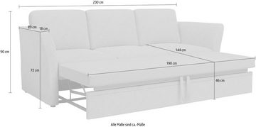 Home affaire 3-Sitzer Lavars, mit Bettfunktion, in zwei verschiedenen Bezugsqualitäten