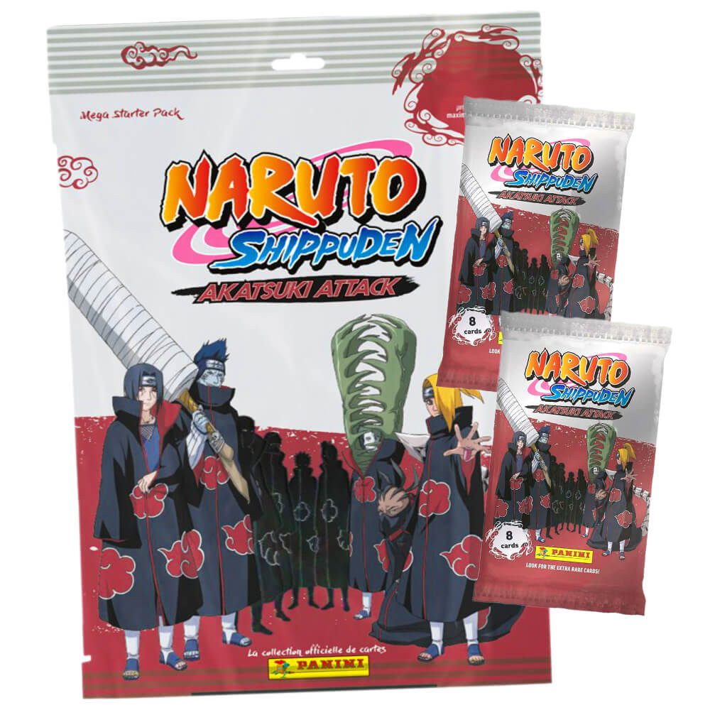 Panini Sammelkarte Naruto Shippuden Karten - Akatsuki Attack Trading Cards (2024), Naruto Shippuden Karten - Sammelkarten - 1 Starter + 2 Booster