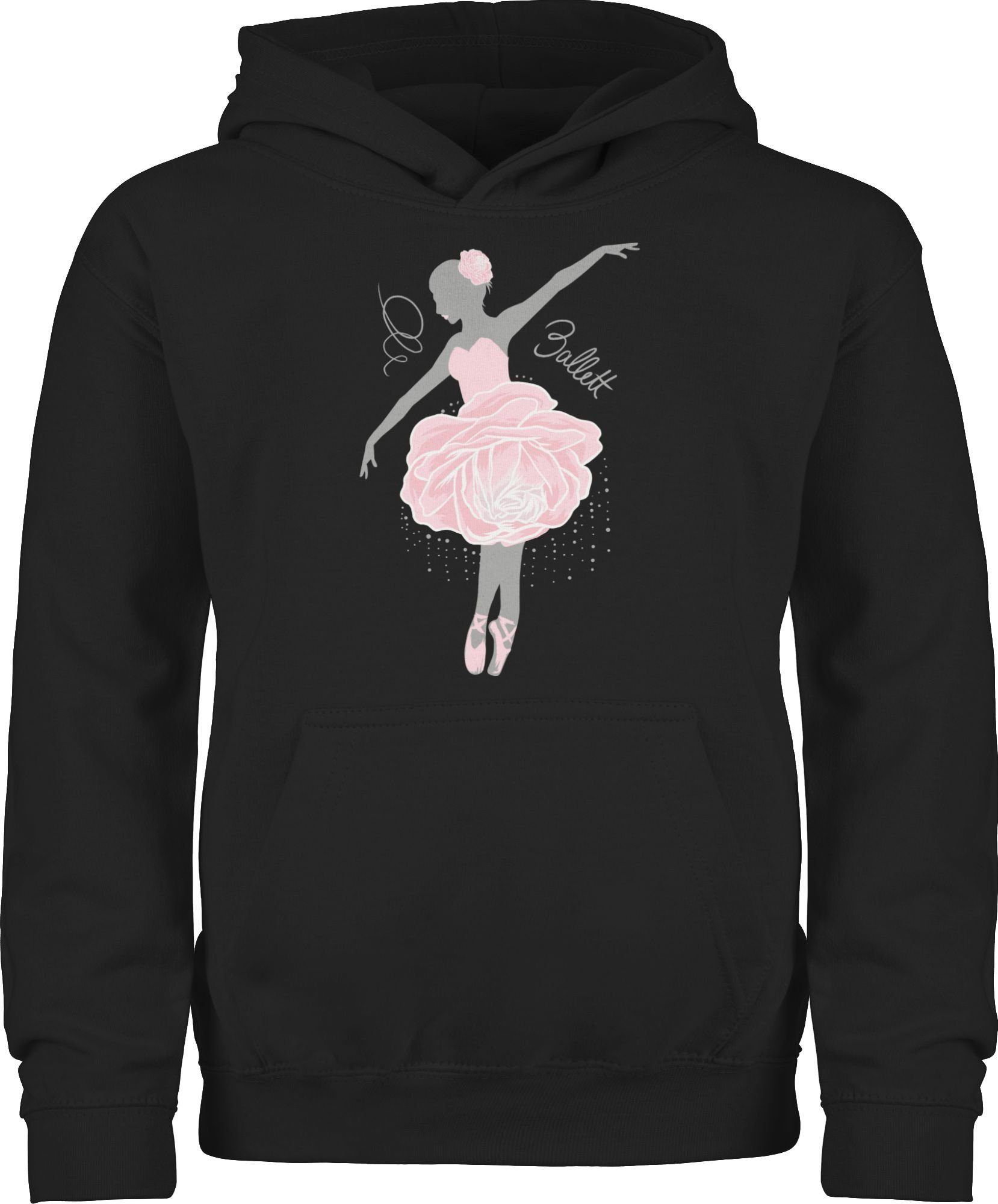 Shirtracer Hoodie Ballerina - grau/rosa Kinder Sport Kleidung 3 Schwarz