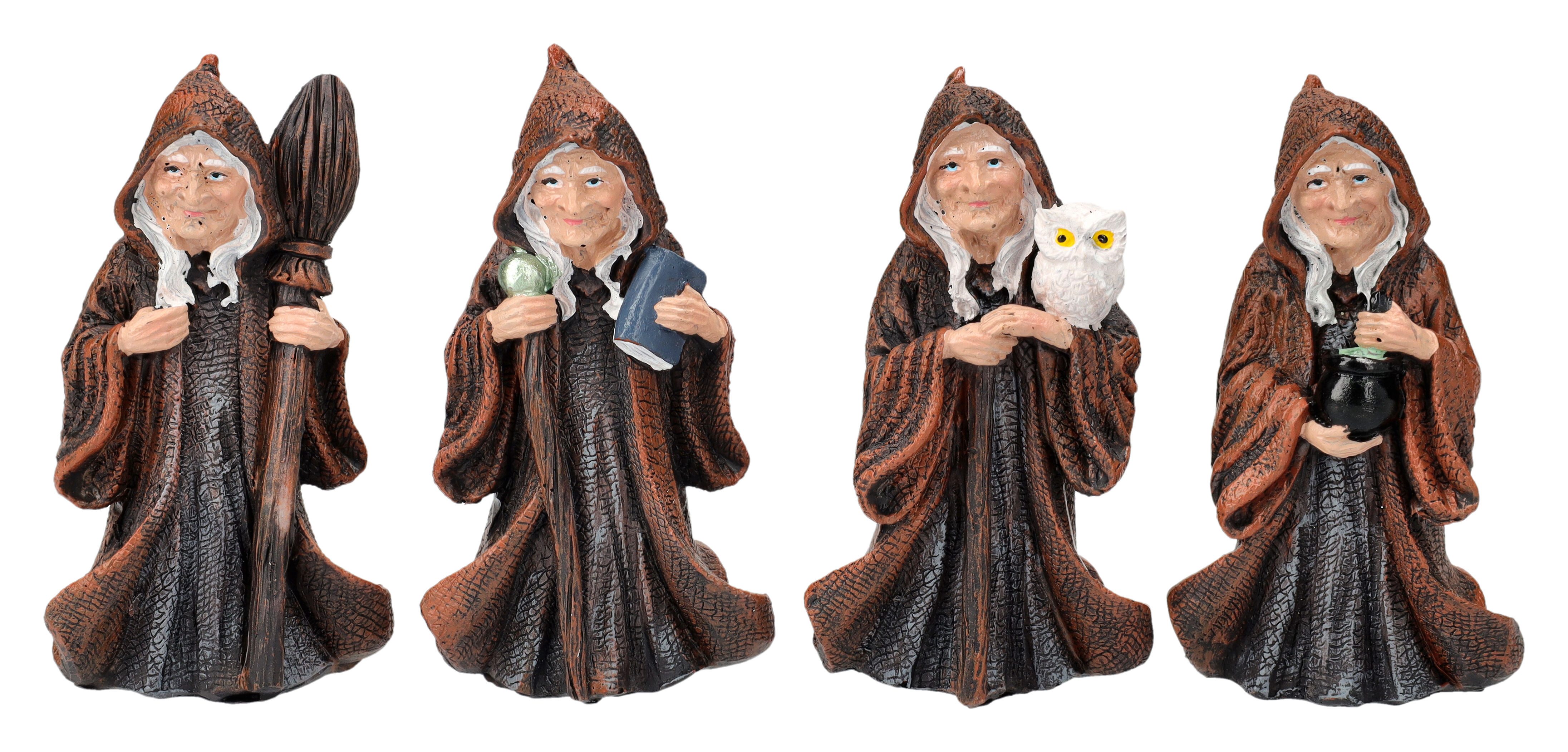 Figuren Shop GmbH Dekofigur Hexenfiguren Set - Magischer Zirkel - Magier Dekoration Dekofigur Deko