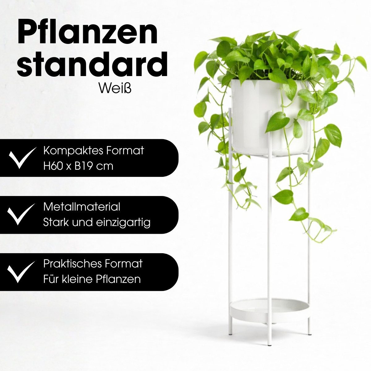 Mica Decorations Blumentopf Mica Decorations Colyn Pflanzenständer 60xØ19 cm Weiss