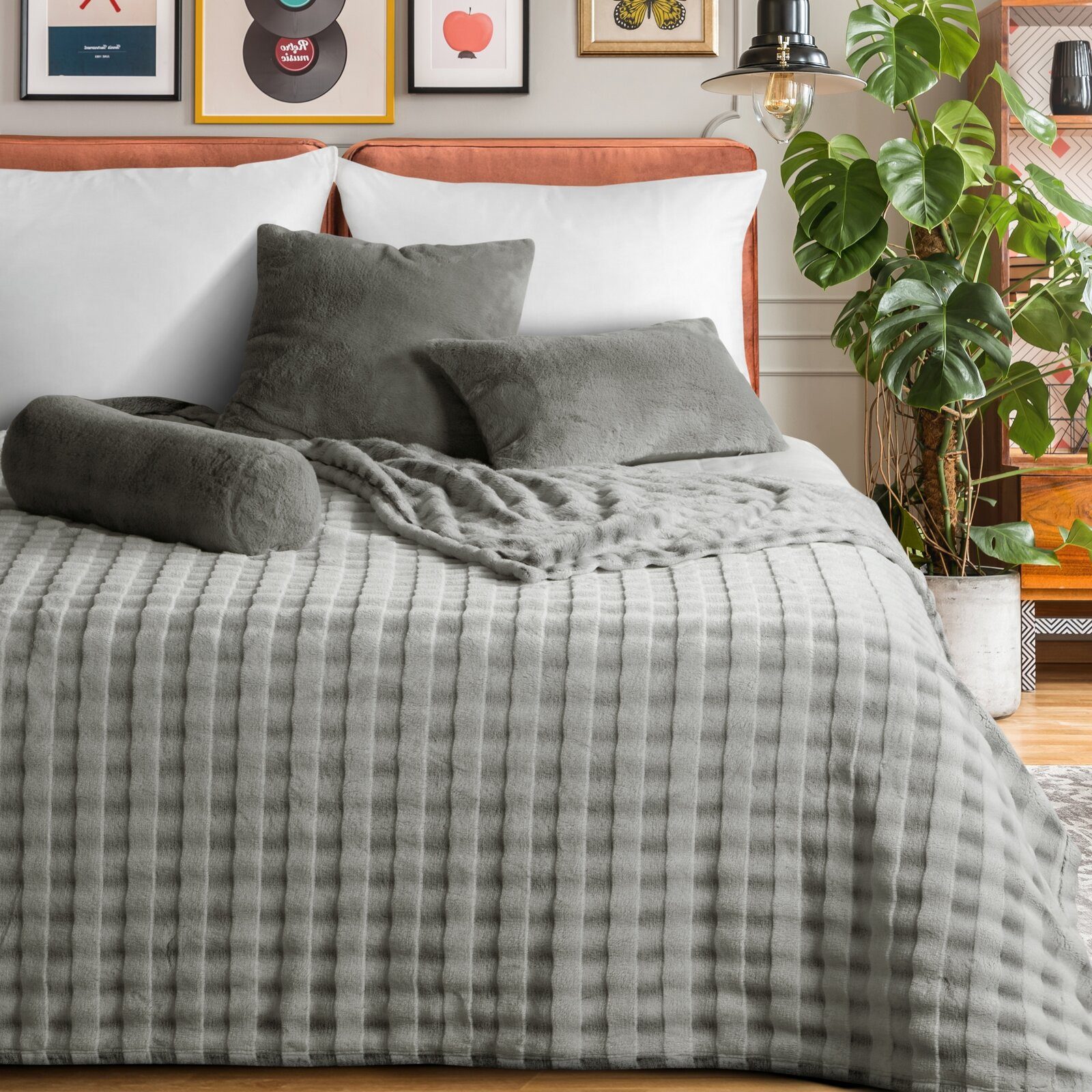 Wohndecke Weiche Kuscheldecke mit 3D-Effekt „Karo“, Design91, flauschige & günstig online kaufen