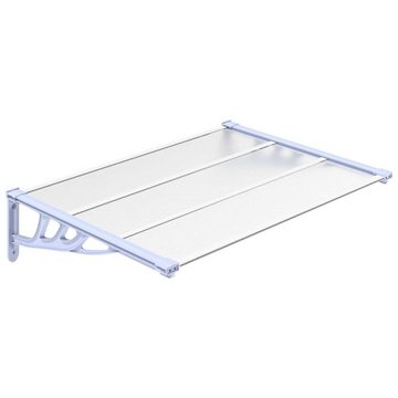 furnicato Markise Türvordach Grau und Transparent 122x90 cm Polycarbonat