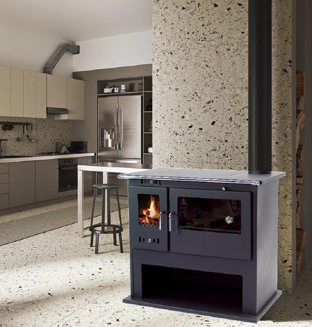 Apex Kaminofen Holzherd 10.5kW Küchenofen mit Herdplatte Backfach EEK A 563 günstig online kaufen